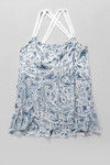 Zivame Cotton Rich A Line Criss Cross Back Tank Top-Blue White — thumbnail 10