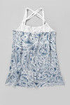 Zivame Cotton Rich A Line Criss Cross Back Tank Top-Blue White — thumbnail 11
