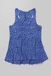 Zivame Cotton Rich Flared Fit Burnout Racerback Tank Top- Blue — thumbnail 5