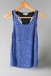 Zivame Layered and Abstract Print Racer Back Top- Blue n Black — thumbnail 7