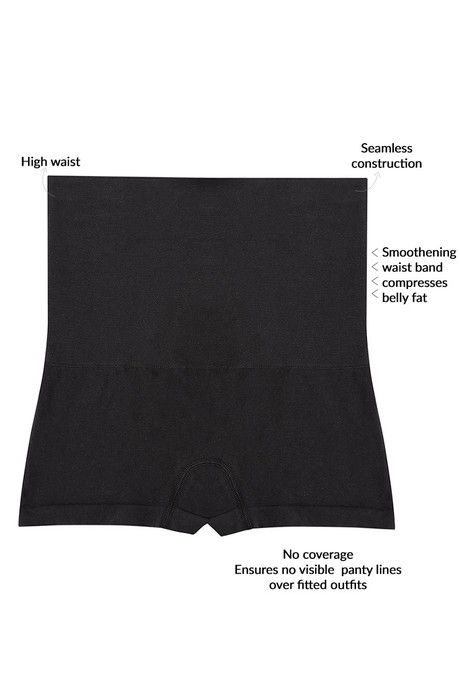 

Zivame Low Impact Midwaist Seamless Boyshort Panty Black, Blacks