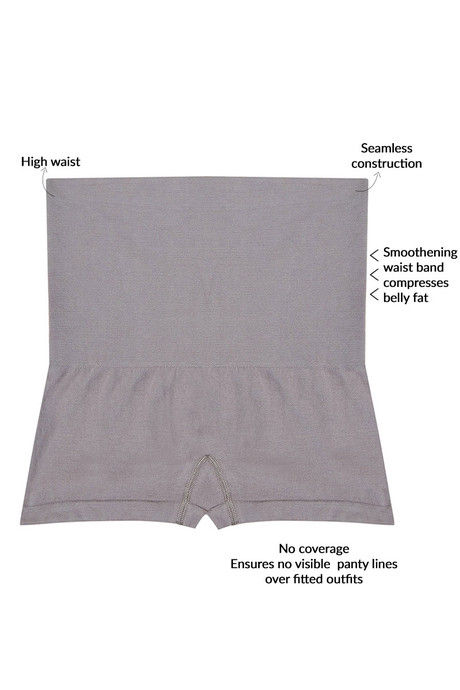 

Zivame Everyday Shaping Cotton Midwaist Seamless Boyshort Panty Grey, Greys