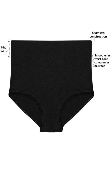 

Zivame Smoothening Control Highwaist Brief Black, Blacks