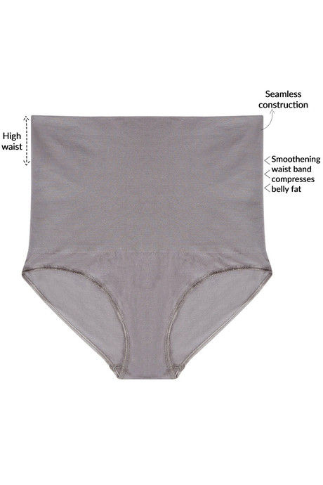 

Zivame Low Impact Highwaist Seamless Hipster Panty Grey, Greys