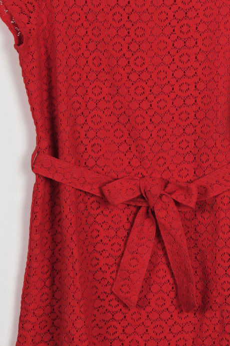 Zivame Hot Red Swoon-light Lace Midi Skater Dress — image 7