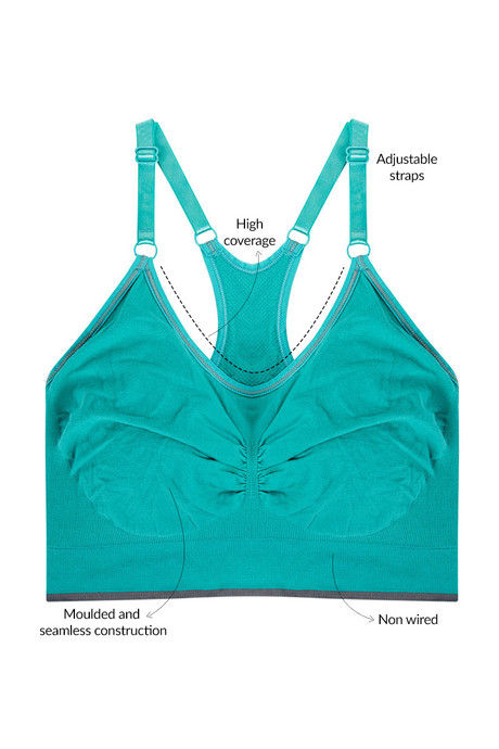 

Zivame At Home Stretch to Fit Cotton Racerback Bra Green, Greens