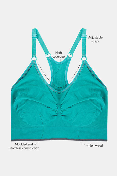 Zivame At Home Double Layered Non Wired Full Coverage Slip-On Bra - Green — image 5