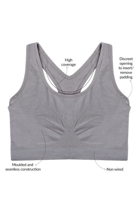Zivame At Home Double Layered Non Wired Full Coverage Bra - Grey — image 5