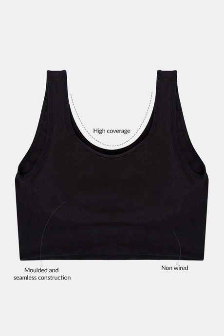 Zivame At Home Double Layered Non Wired 3/4th Coverage Sleep Bra - Anthracite — image 5